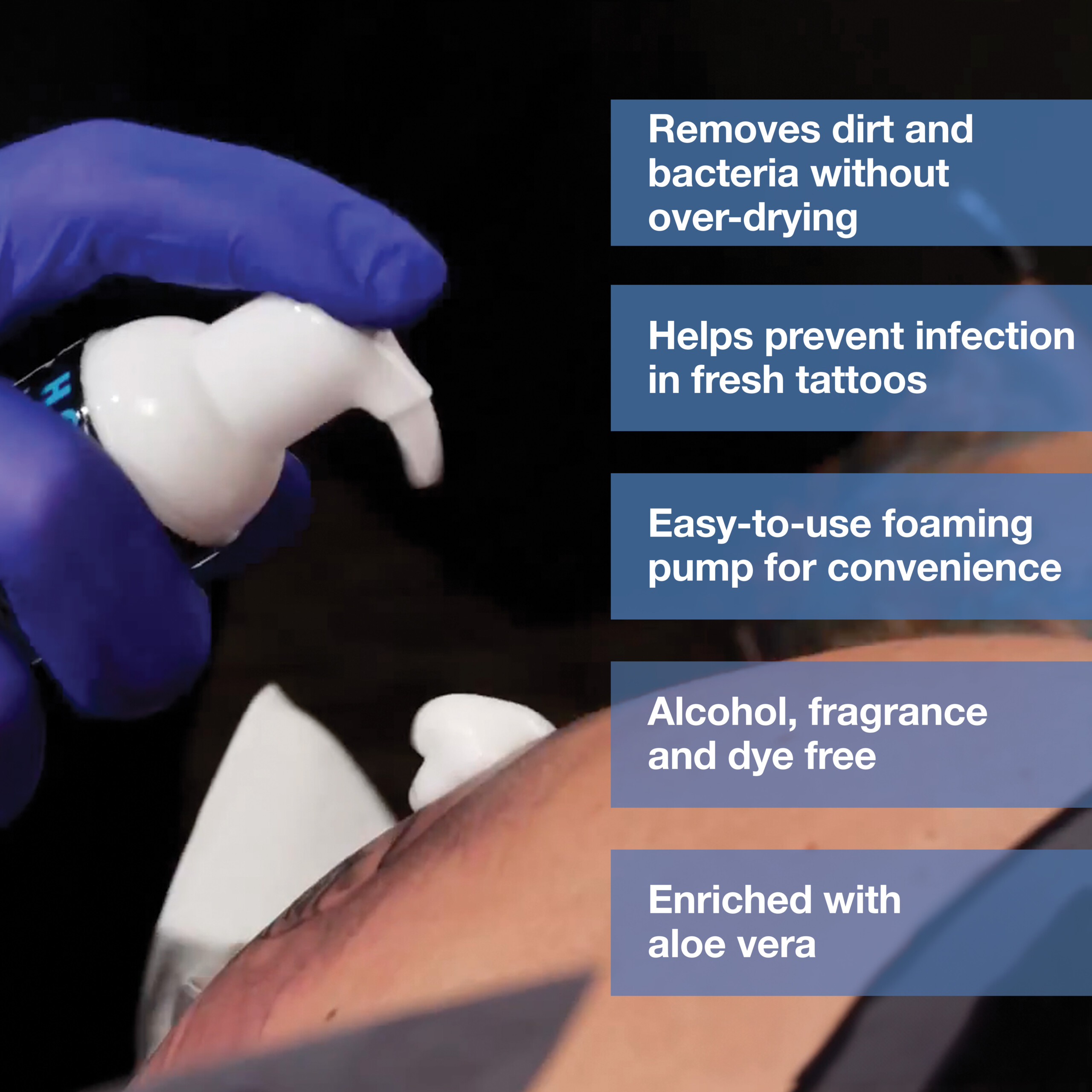 Blue Green Foam Soap for Tattoo Aftercare | H2Ocean®