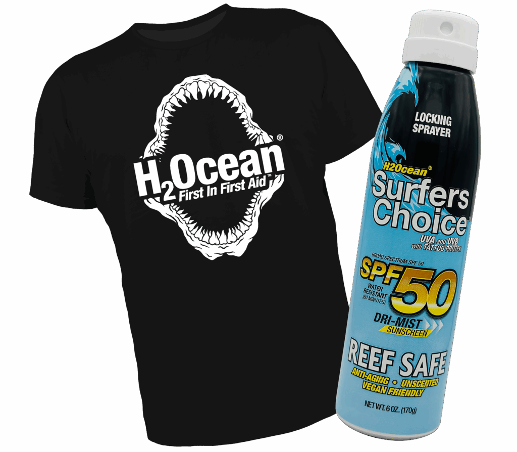 H2Ocean® Shark Jaw T-Shirt Black + Surfers Choice Sunscreen